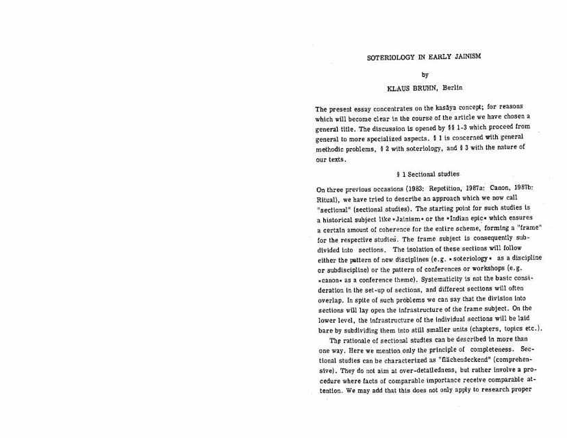 First page of Soteriology In Early Jainism