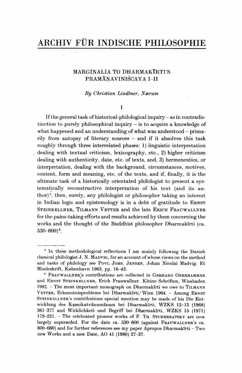 First page of Marginalia To Dharmakirtis Pramanaviniscaya I II