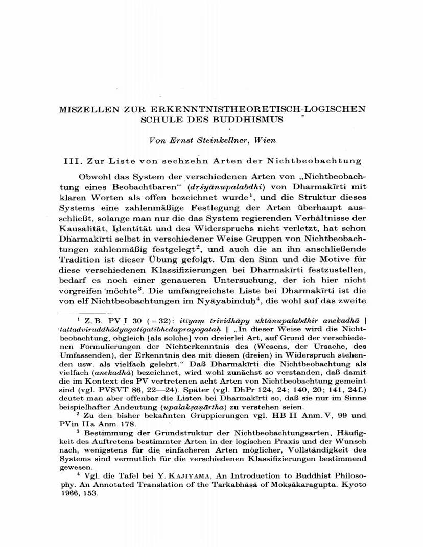 First page of Miszellen Zur Erkenntnistheoretisch Logischen Schule Des Buddhismus