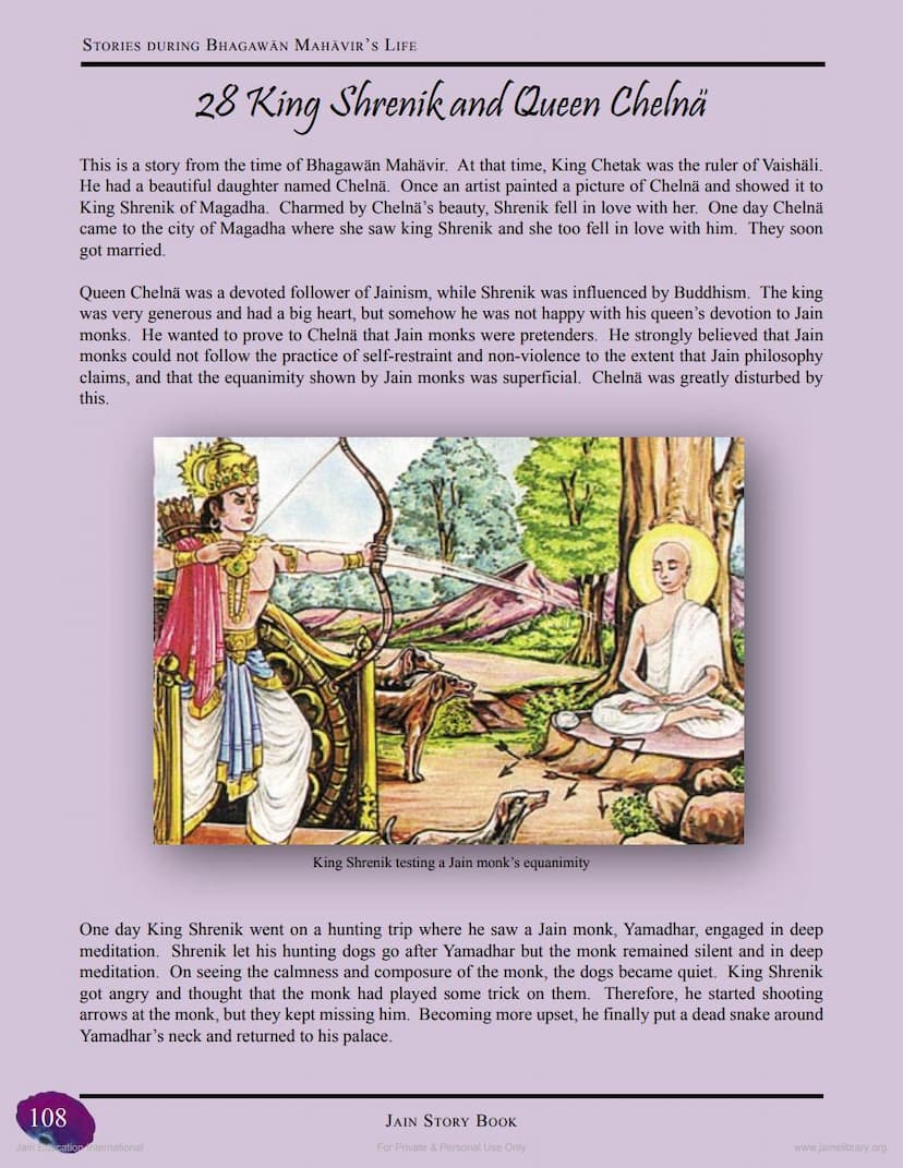 First page of King Shrenik And Queen Chelna