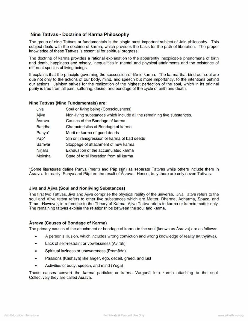 First page of Nine Or Nav Tattvas