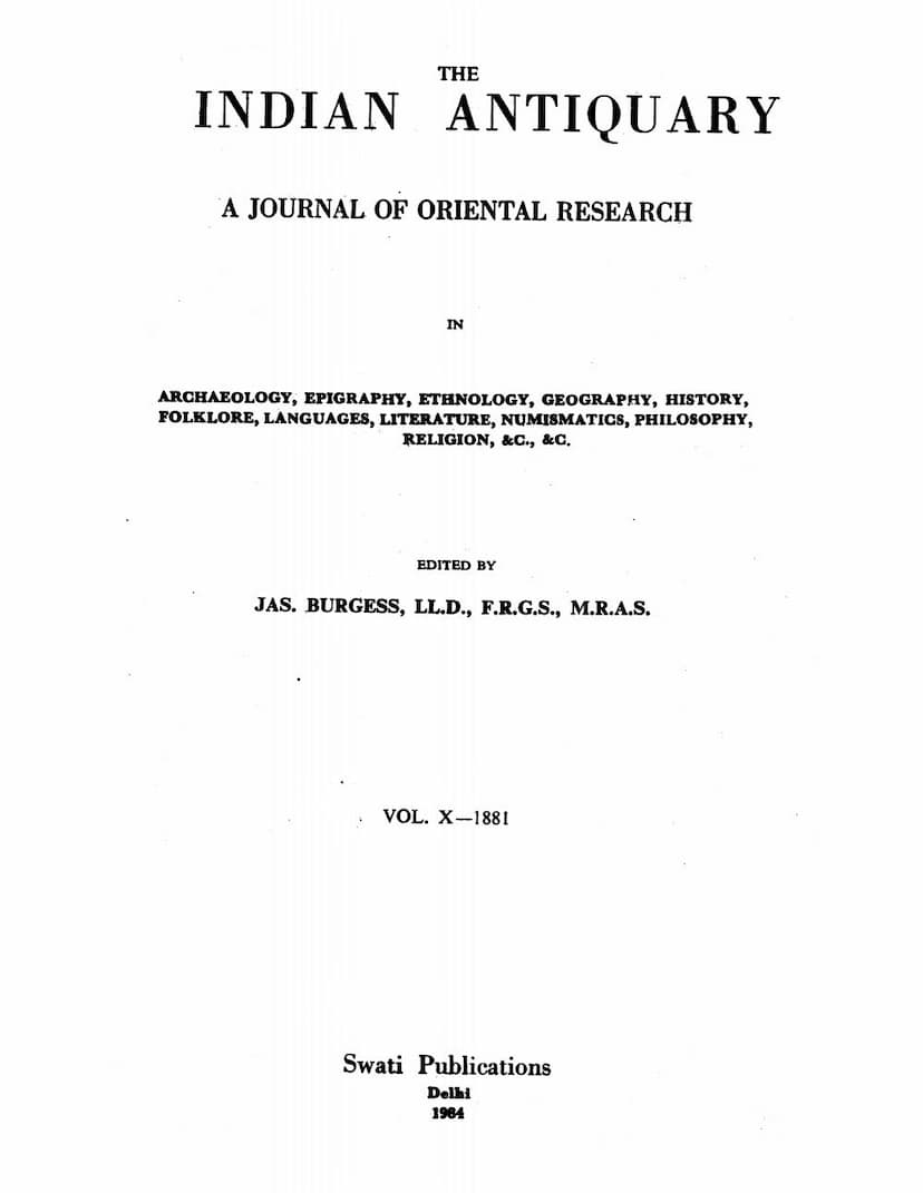 First page of Indian Antiquary Vol 10