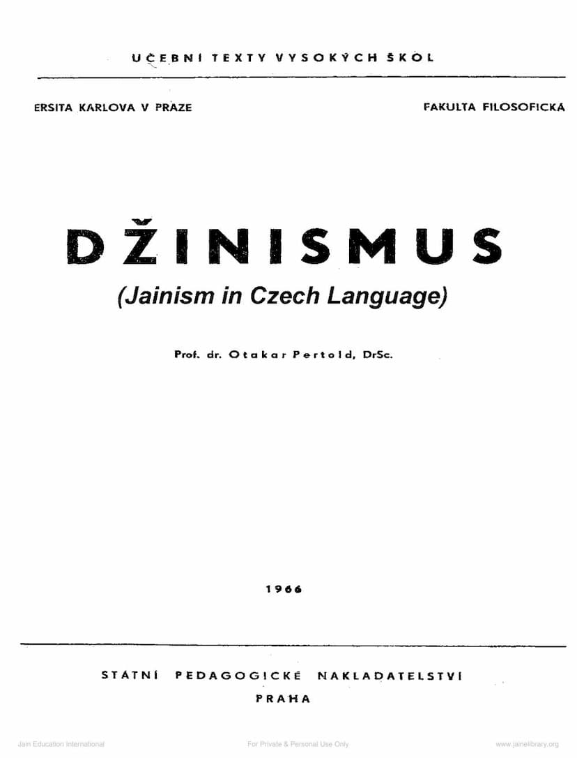 First page of Jainism In Czech Language