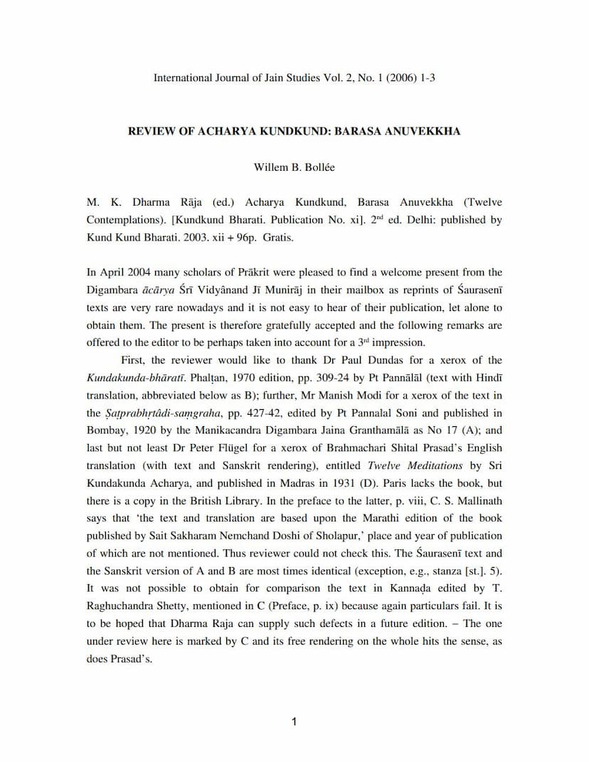 First page of Barasa Anuvekkha Review