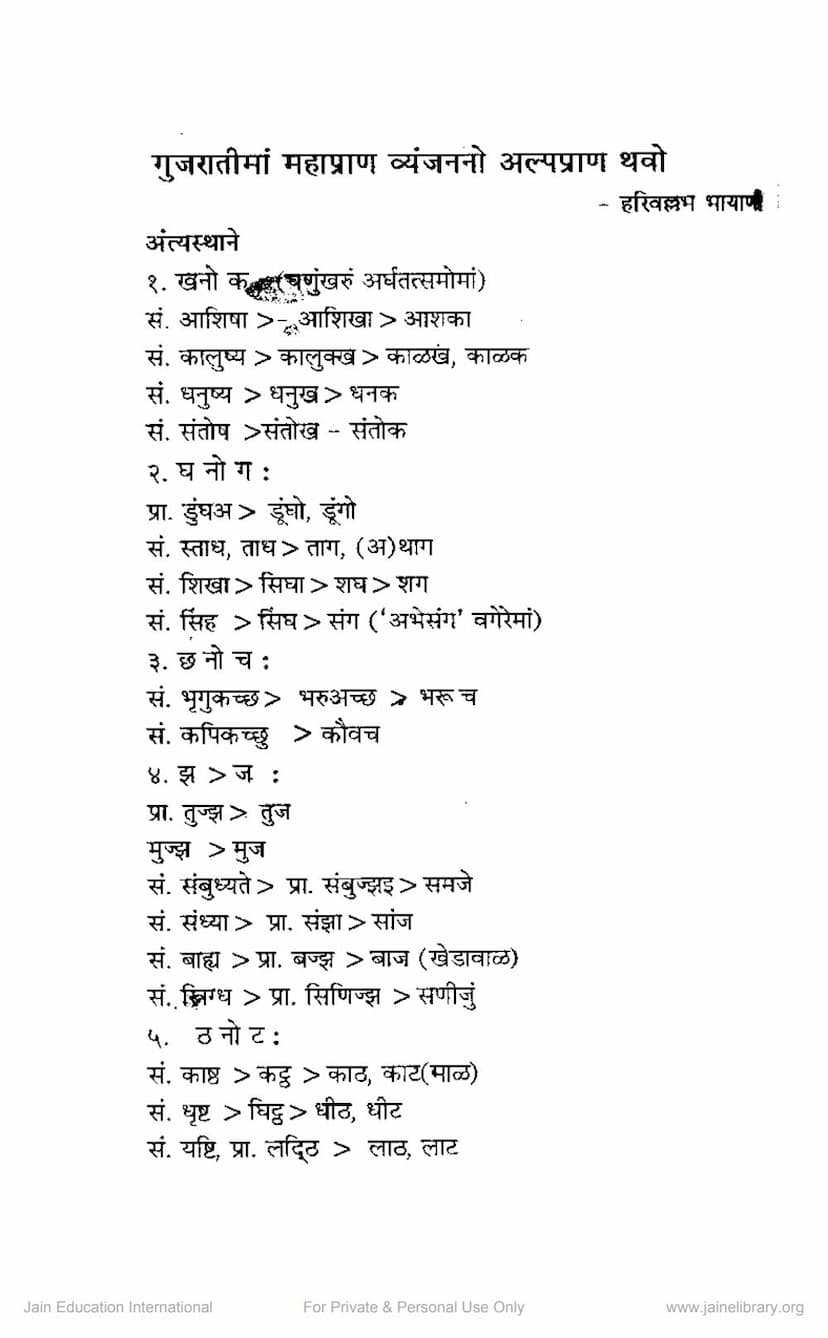 First page of Gujaratima Mahapran Vyanjanno Alpapran Thavo