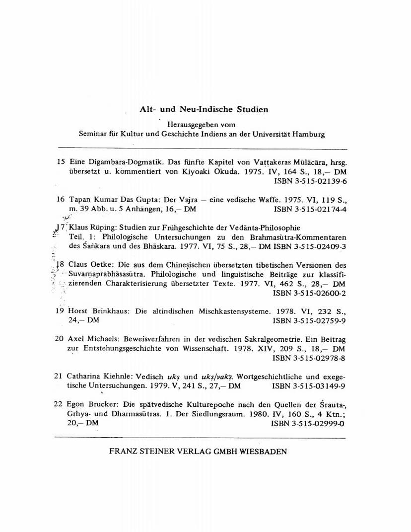 First page of Alt Und Neu Undische Studien
