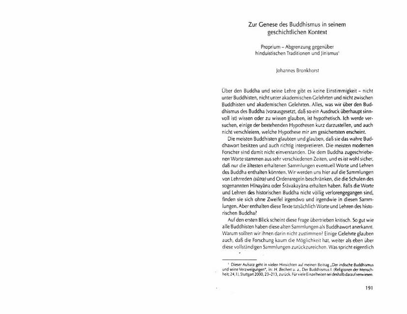 First page of Zur Genese Des Buddhismus In Seinem Geschichtlichen Context