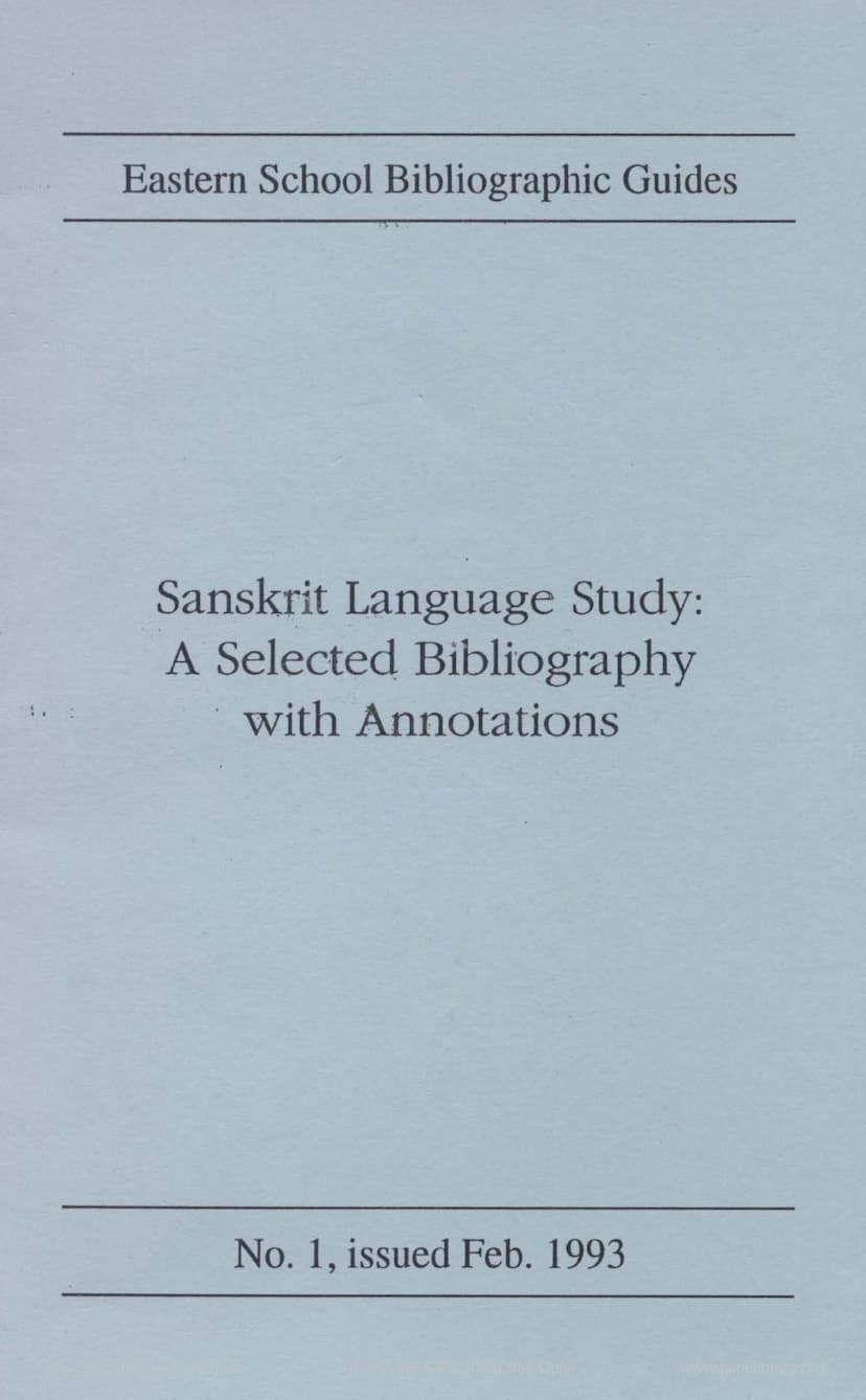 First page of Selected Bibliography With Annotations