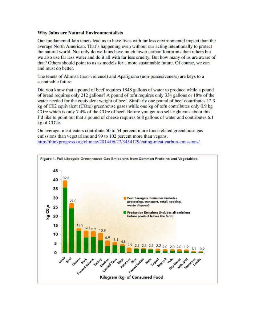 First page of Why Jains Are Natural Environmentalists