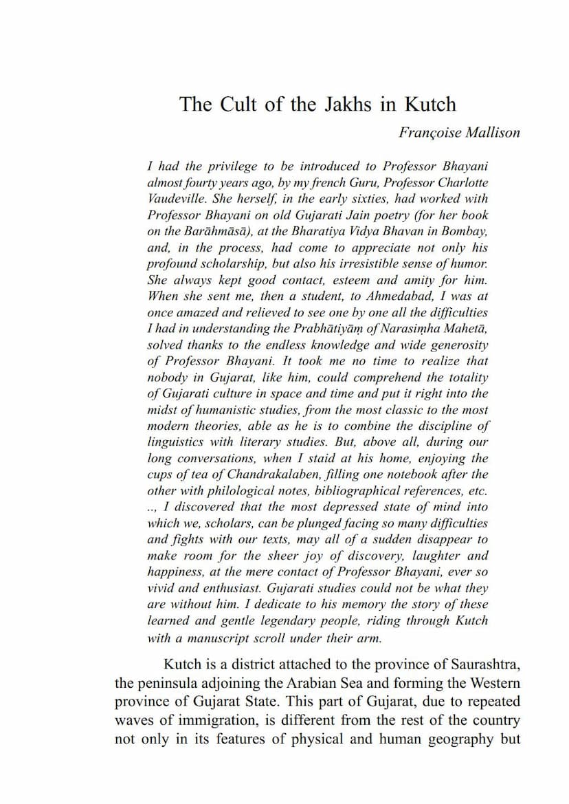 First page of Cult Of Jakhs In Kutch