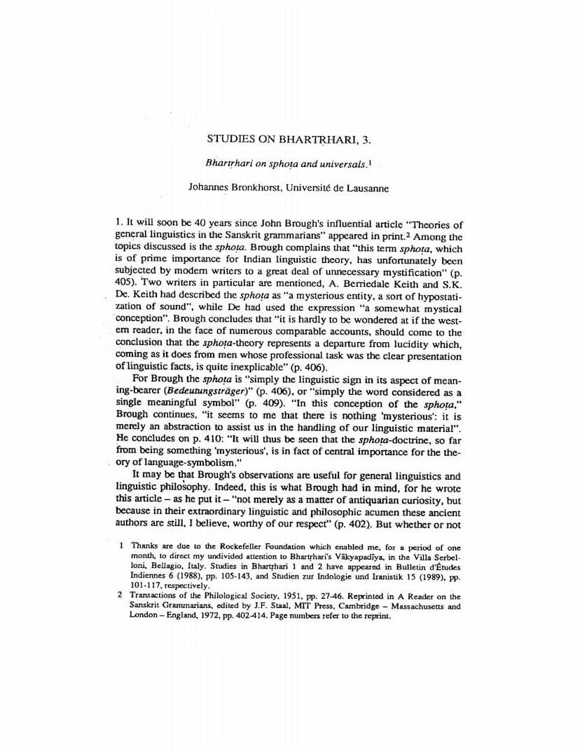 First page of Studies On Bhartrhari 3