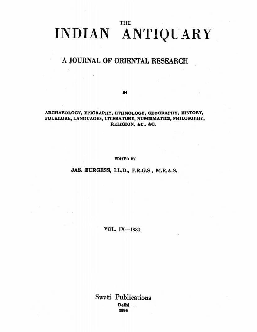 First page of Indian Antiquary Vol 09