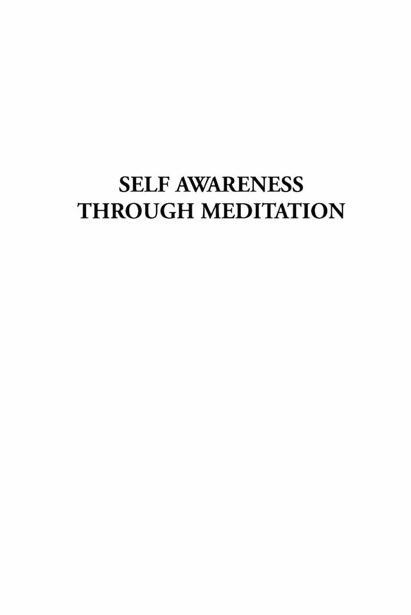 First page of Self Awareness Through Meditation