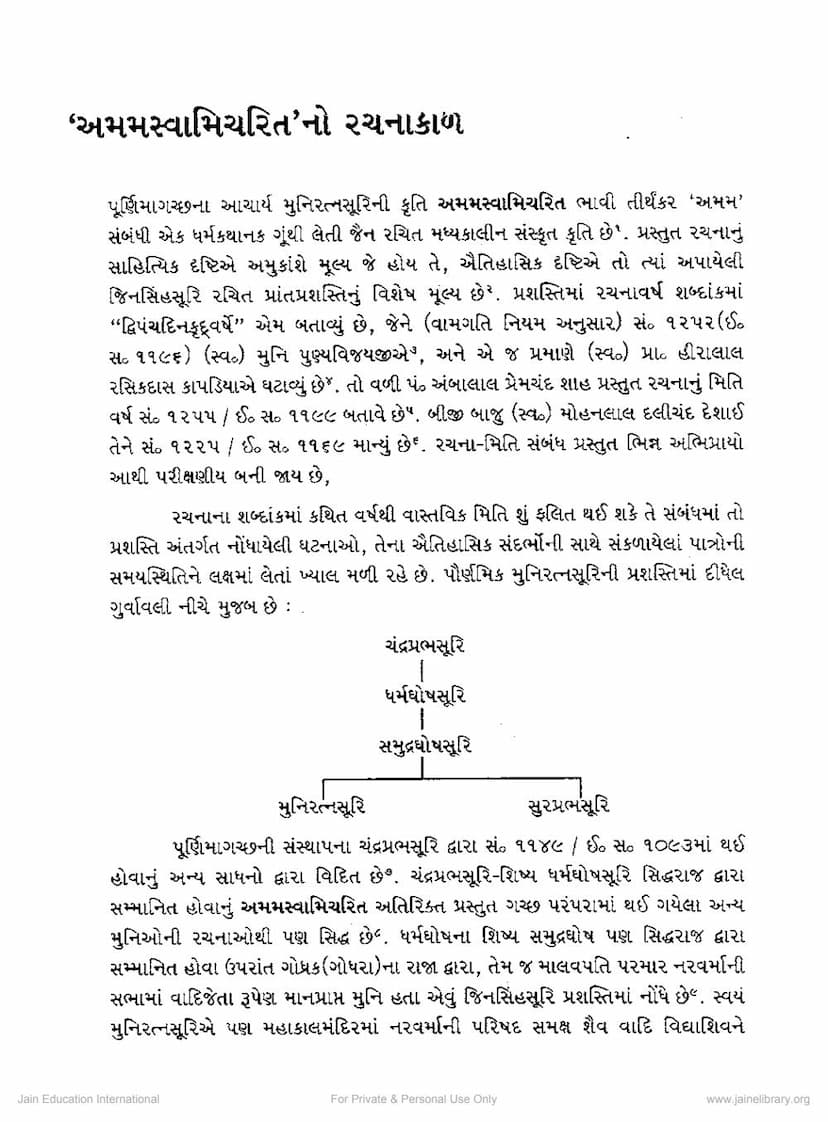First page of Amamswami Charitno Rachnakal
