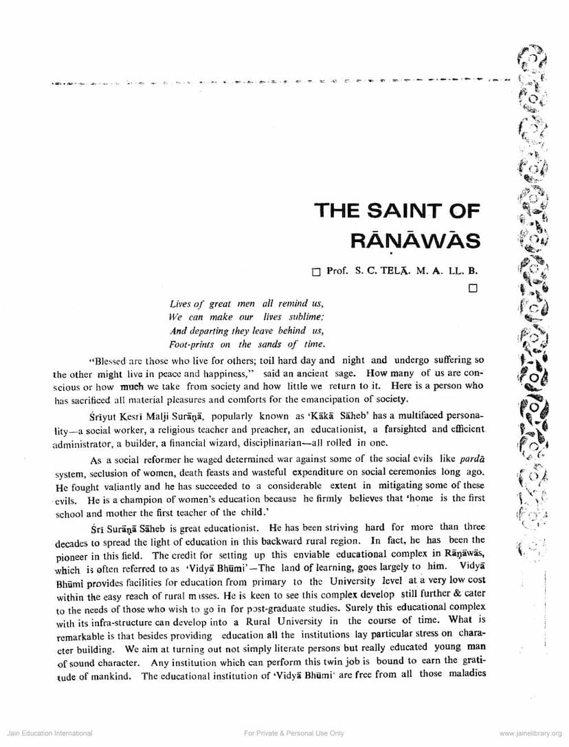First page of Saint Of Ranawas