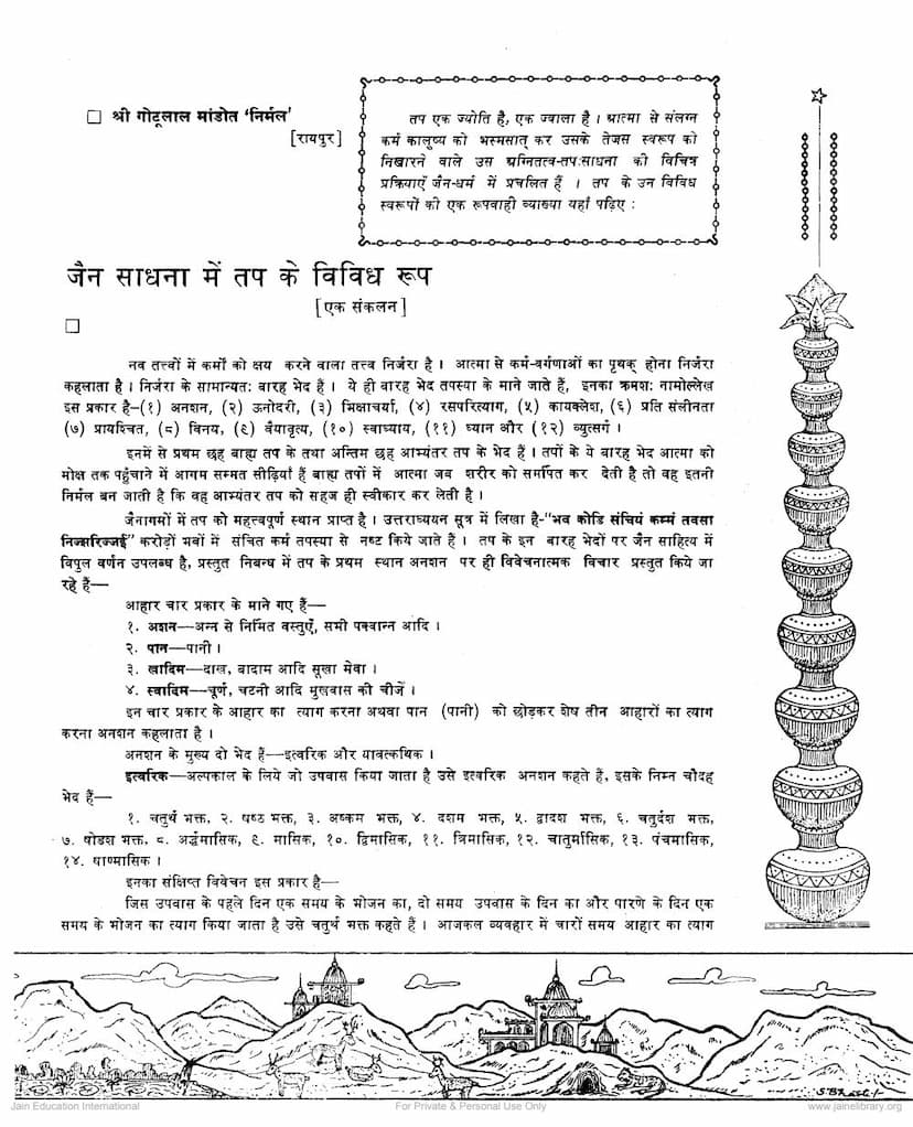 First page of Jain Sadhna Me Tap Ke Vividh Rup