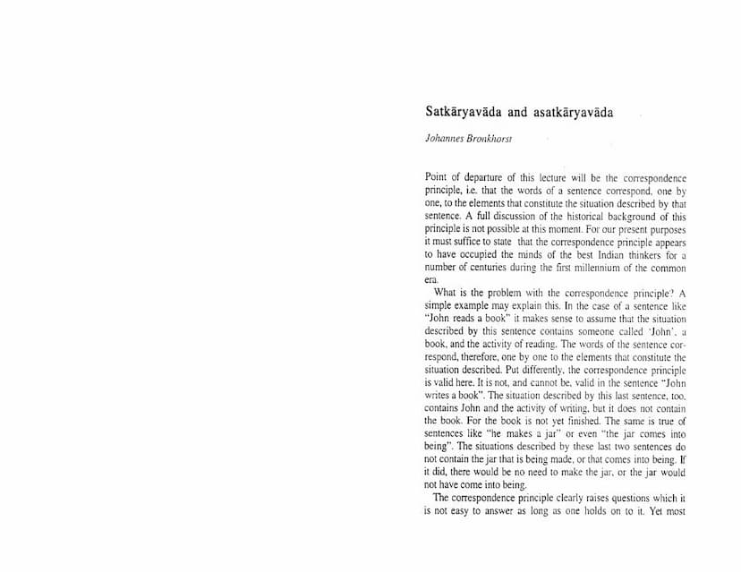 First page of Satkaryavada And Asatkaryavada