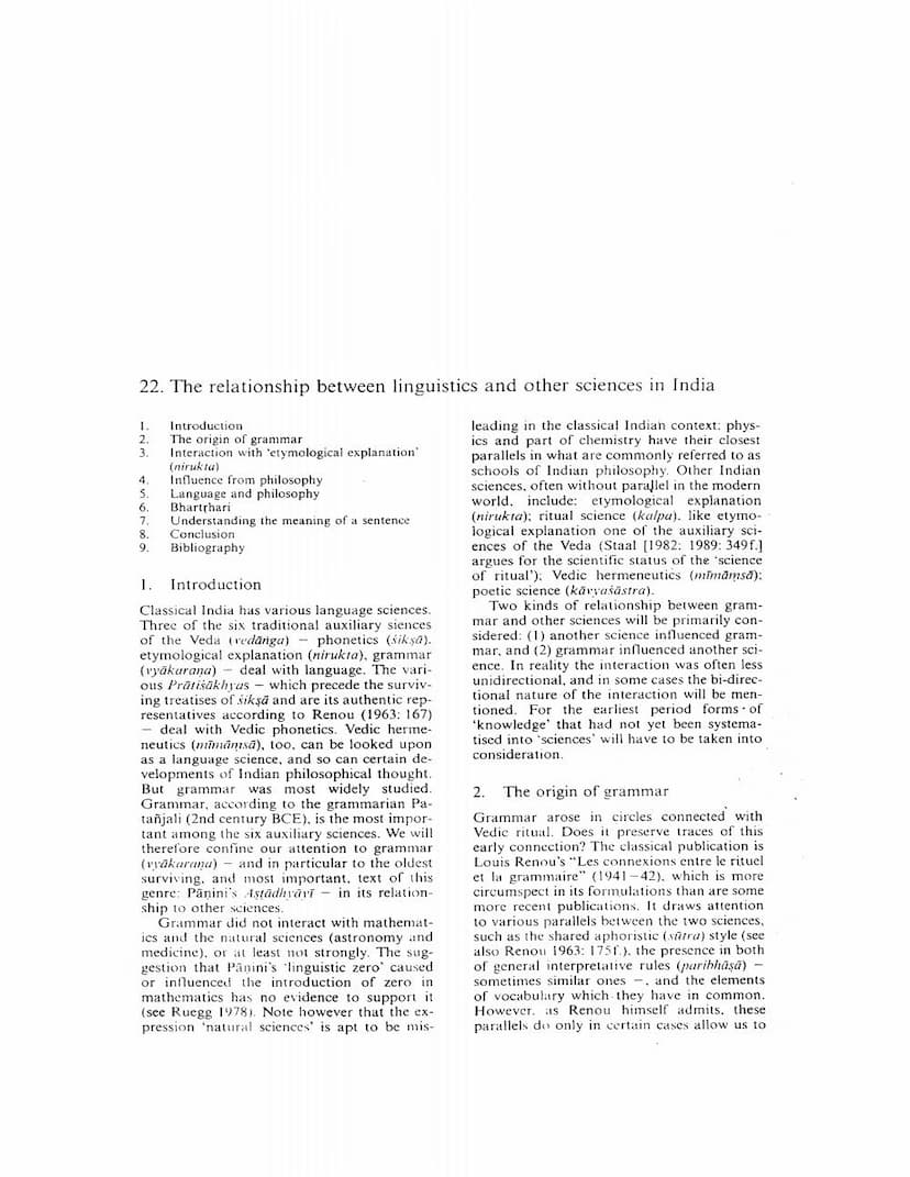 First page of Relationship Between Linguistics And Other Sciences In India