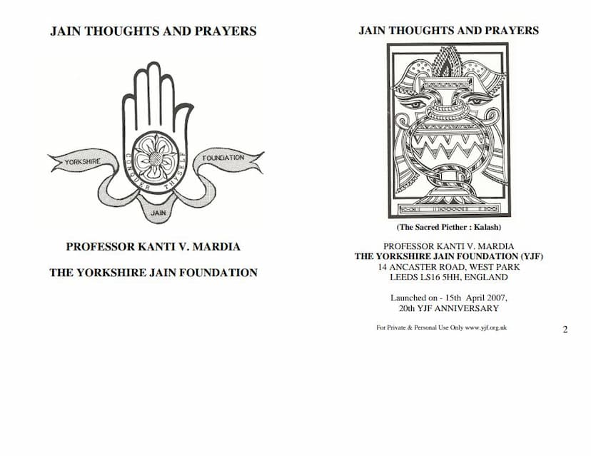First page of Jain Thoughts And Prayers