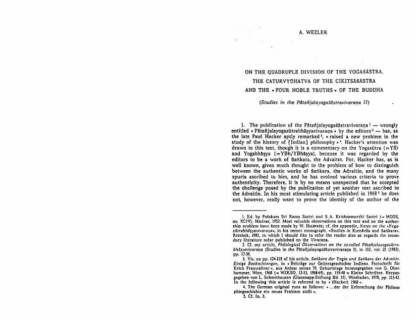 First page of On Quadruple Division Of Yogasastra