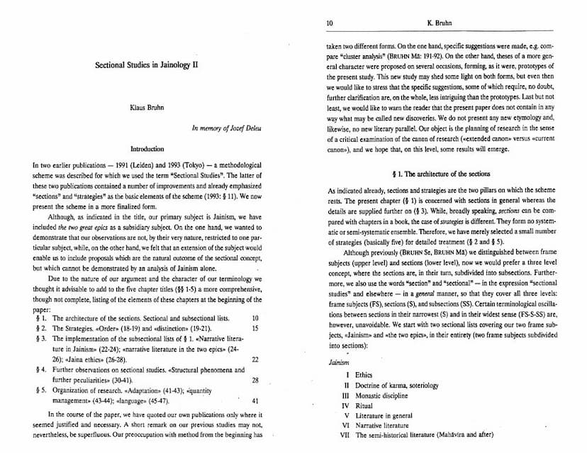 First page of Sectional Studies In Jainology II
