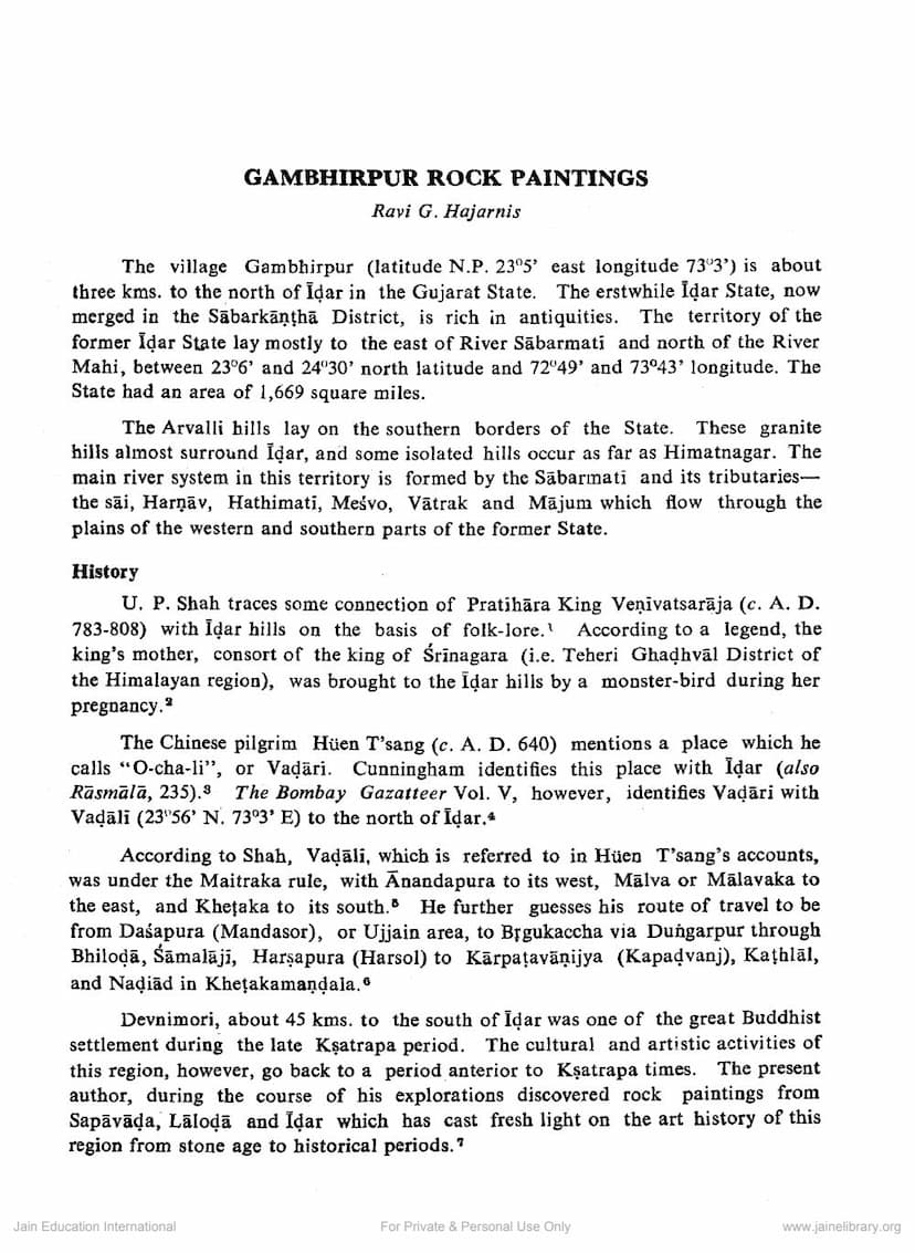 First page of Gambhirpur Rock Paintings