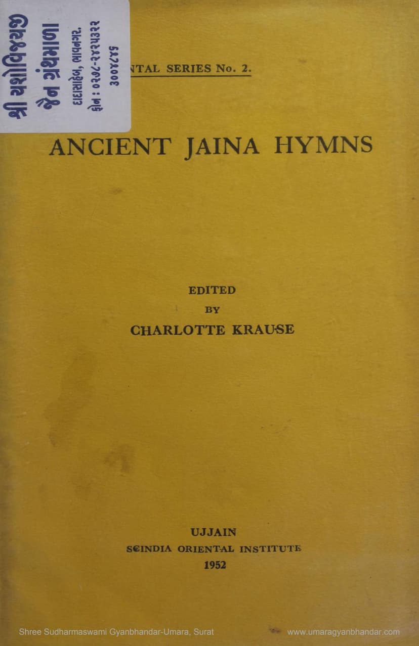 First page of Ancient Jaina Hymns