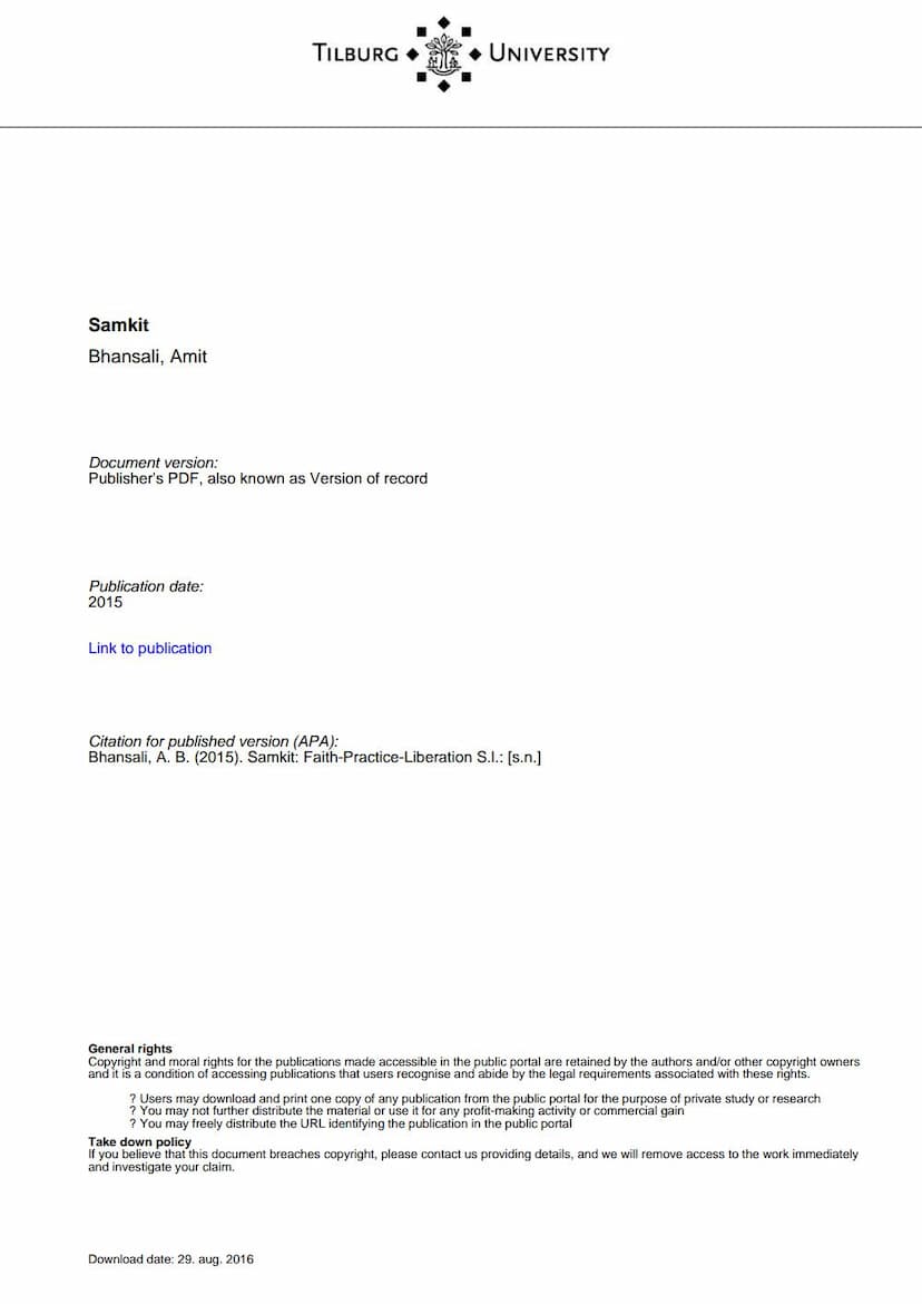 First page of Samkit Faith Practice Liberation