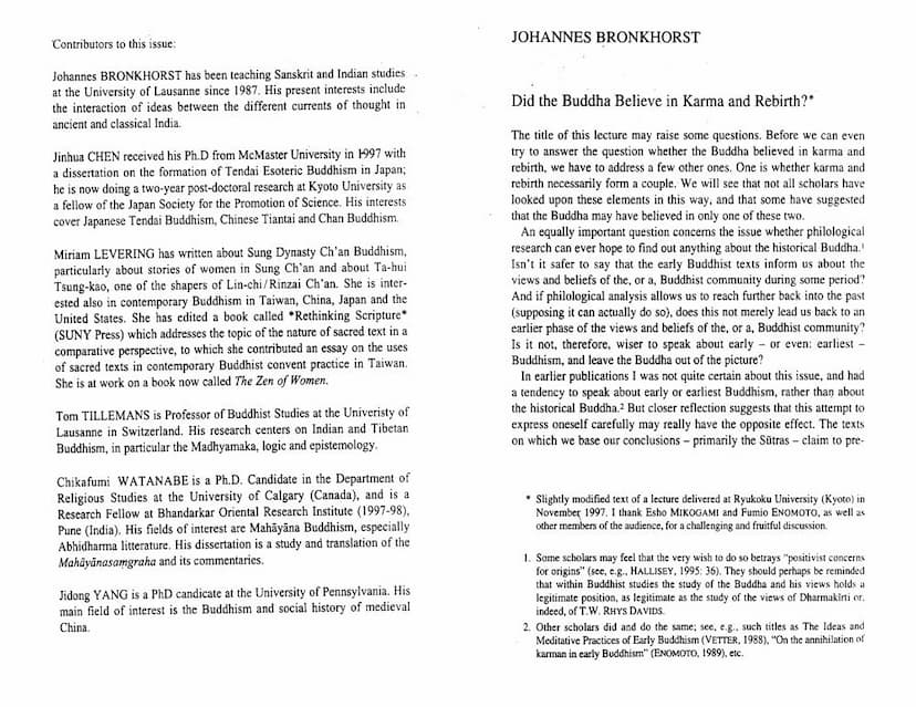 First page of Did Buddha Believe In Karma And Rebirth