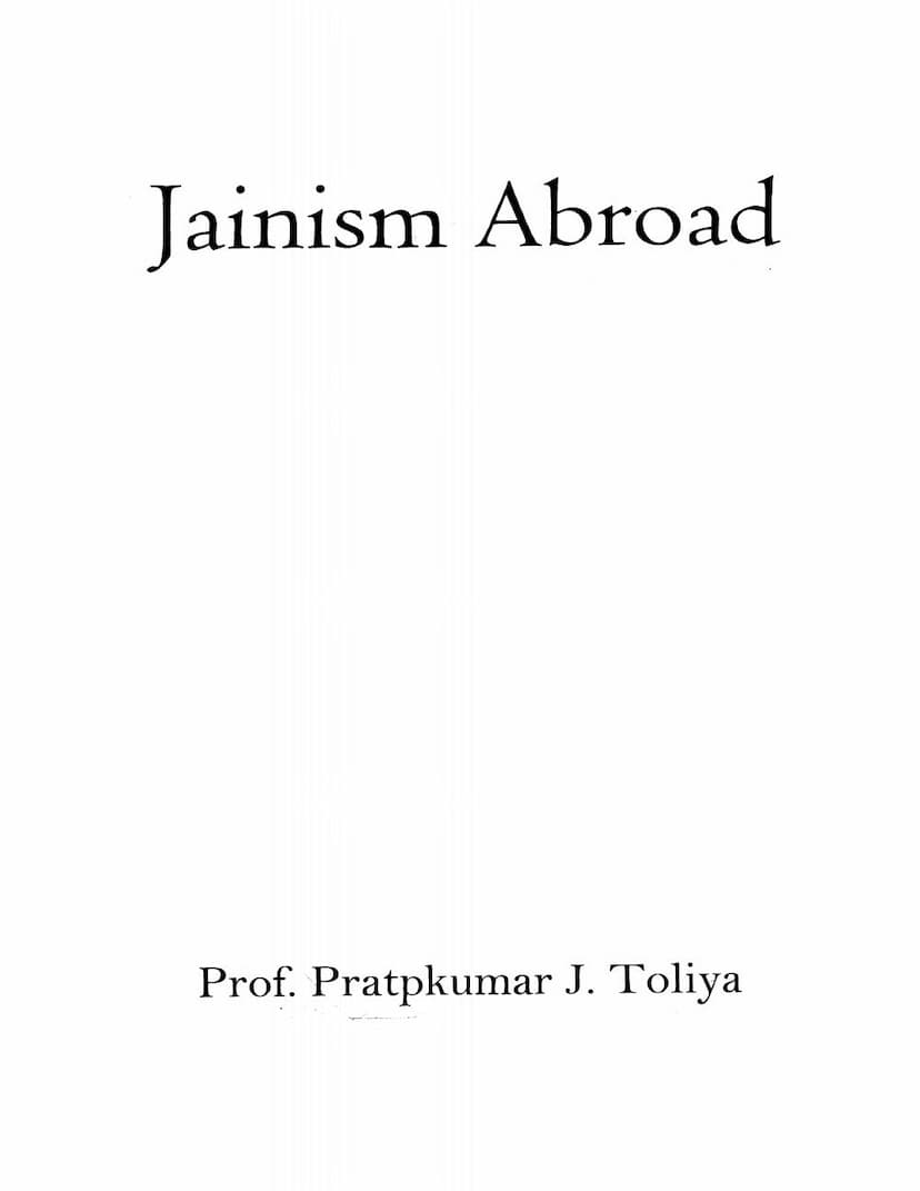 First page of Jainism Abroad