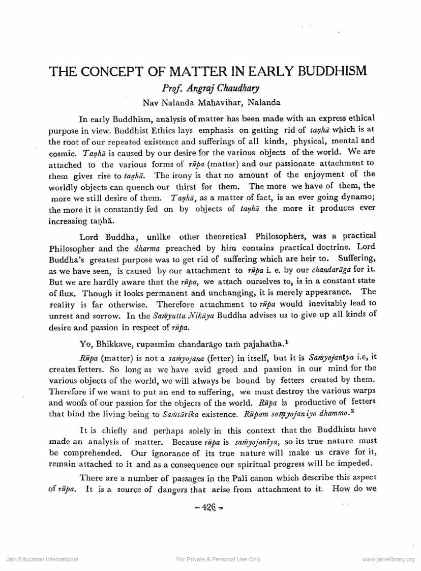 First page of Concept Of Matter In Lee Buddhism