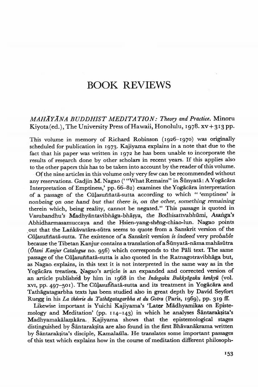 First page of Book Reviews Of Mahayana Buddhist Meditation