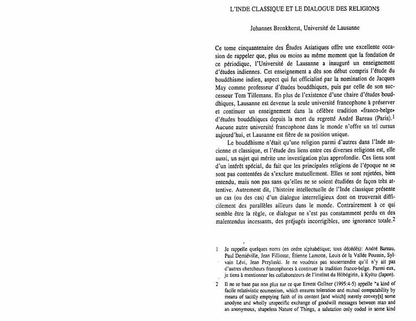 First page of Linde Classique Et Le Dialogue Des Religions