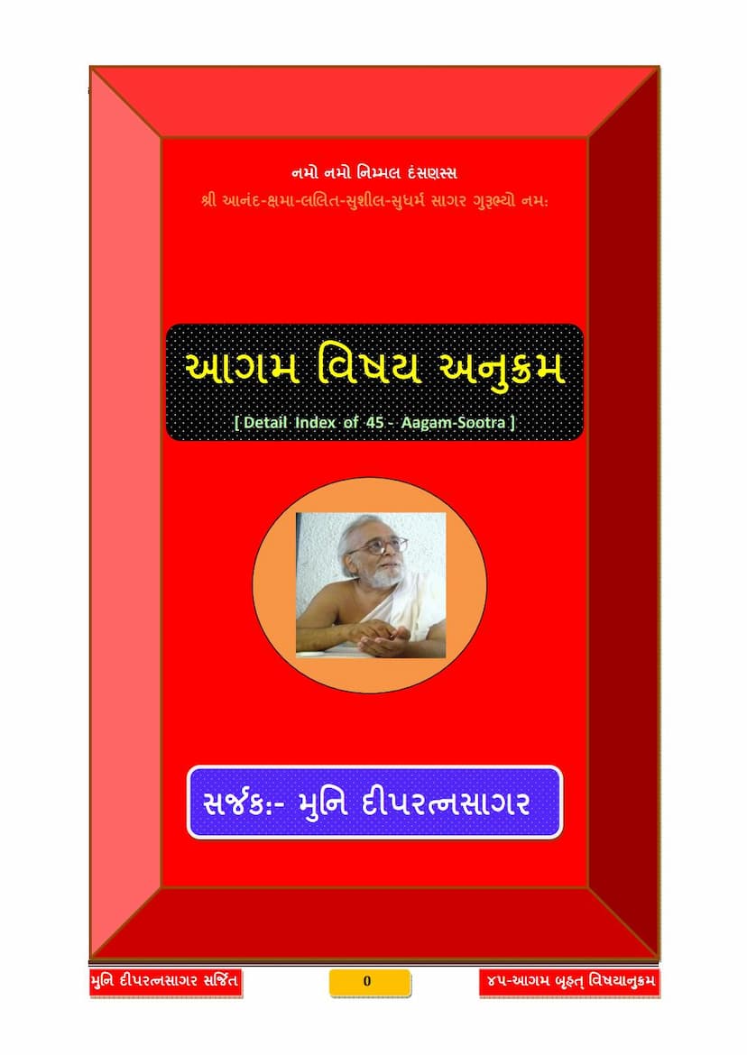 First page of Agam Vishay Anukram