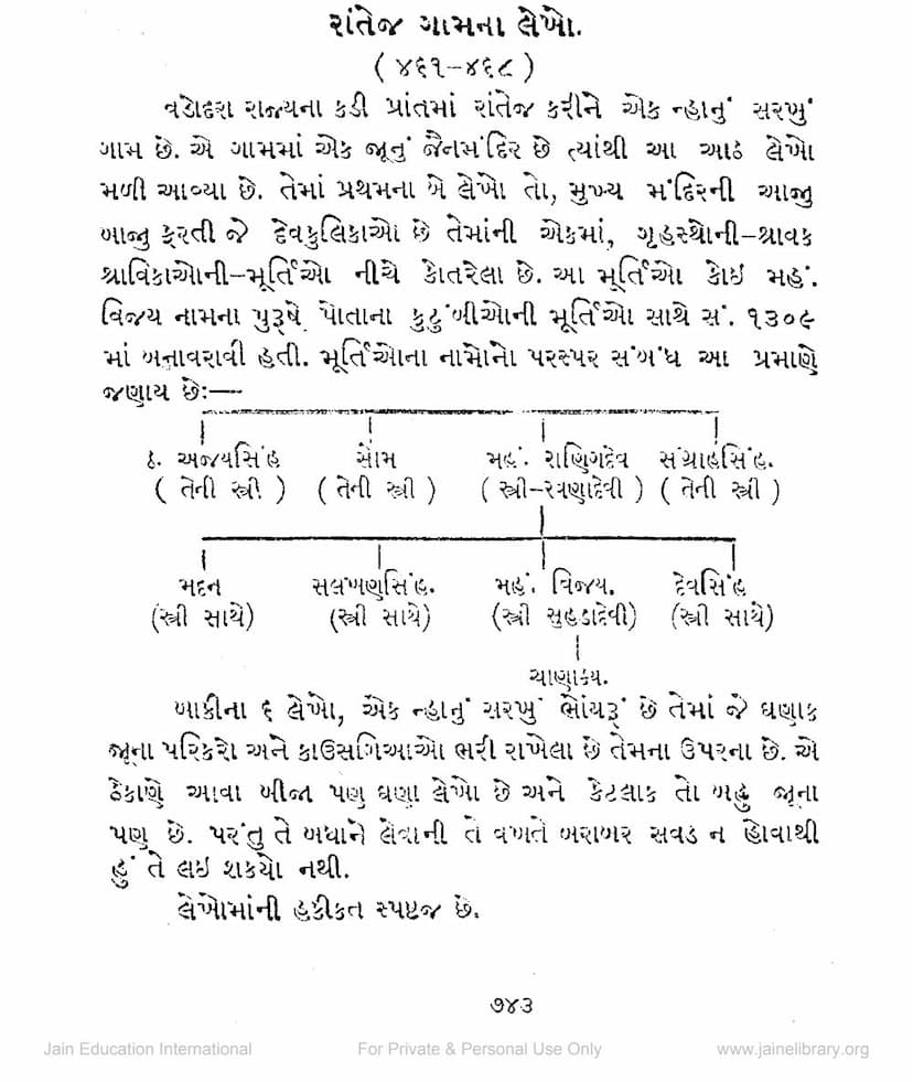 First page of Rantej Gamna Lekho