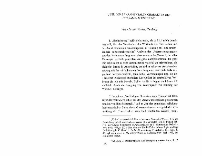 First page of Uber Den Sakramentalen Charakter Des Dharma Nachinnend